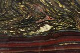 Polished Tiger Iron Stromatolite Slab - Billion Years #354901-1